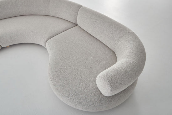 Eclipse sofa cream right hand end and curved module viewed from above.
