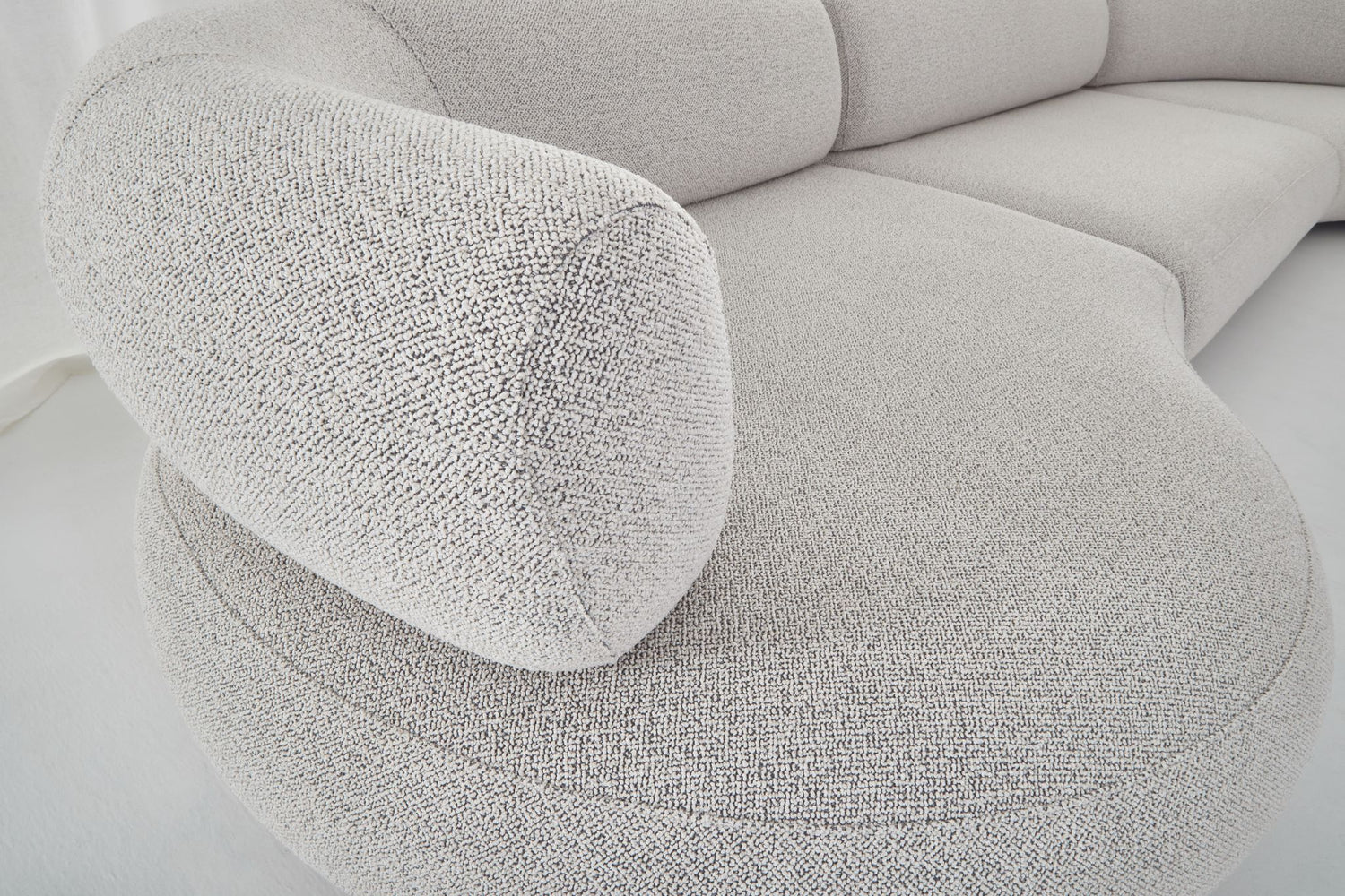 Eclipse sofa in cream, curved left hand end module.