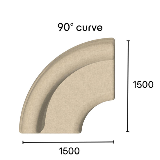 Eclipse 90 degree curved sofa module specifications 