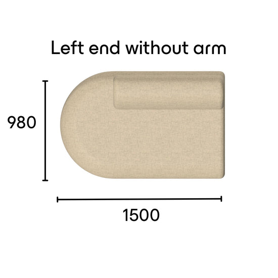 Eclipse left end sofa module with arm specifications 