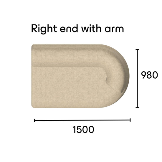 Eclipse right end sofa module with arm specifications