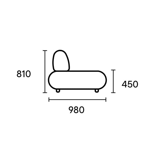 Eclipse sofa side view specifications