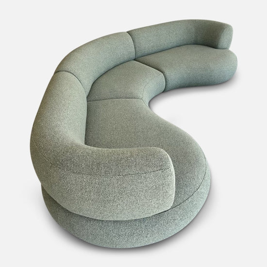Eclipse sofa combination in green with left and right ends and 60 degree curve modules