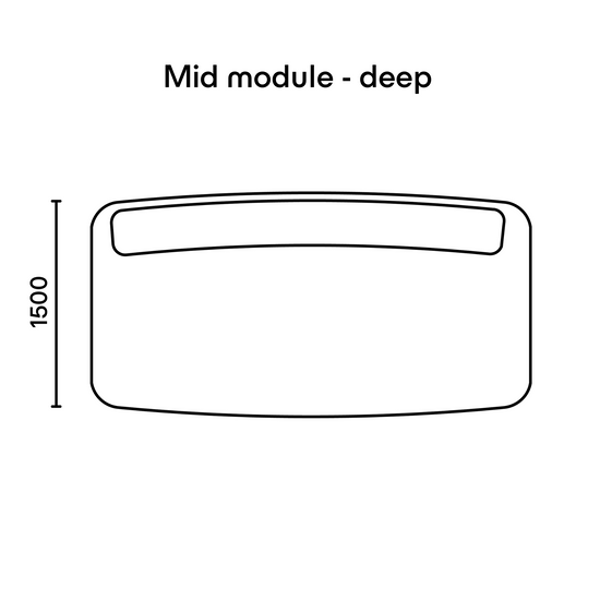 Newman sofa deep mid module line drawing