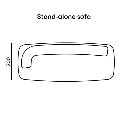 Newman stand-alone sofa line drawing 1200 deep