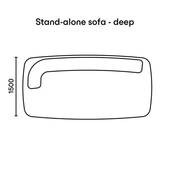 Newman deep stand-alone sofa - line drawing.