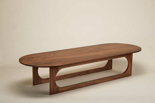 Ethos coffee table in solid walnut timber - 1500 mm long
